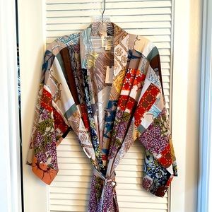 NWT Anthropologie multi-color floral robe size M. Never worn with original tags.
